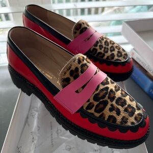 New In Box Elina Linardaki Roarr Leather Loafers Size 38/7 Handmade in Greece